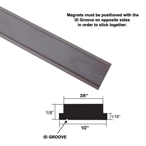 Flexible Magnetic Strip Insert for Framed Swing Shower Doors - 72 long