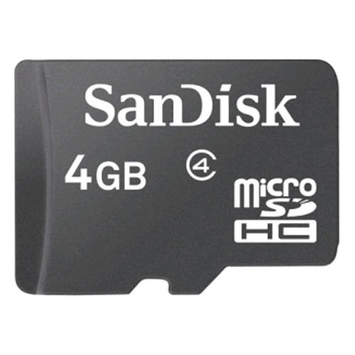 SanDisk 4GB MicroSDHC Card with SD Adpater ( SDSDQ-4096-A11M, US Retail Package )
