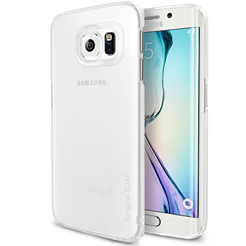 Galaxy S6 Edge Case - Ringke SLIM ***Top and Bottom Coverage*** [FROST WHITE] Super Slim Lightweight Fluid Curved Edge Touch Design All Around Protection Hard Case for Samsung Galaxy S6 Edge - ECO Package