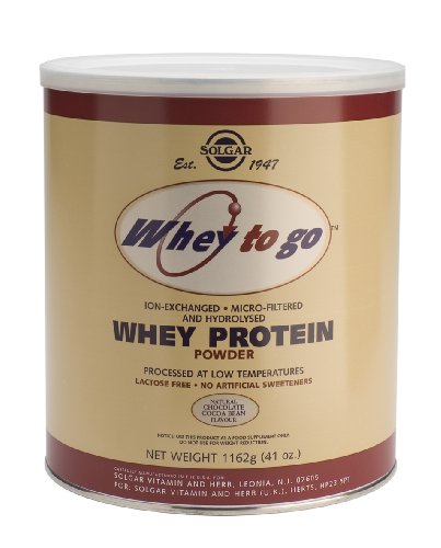 Solgar Whey To Go Protein Powder, Natural Chocolate Flavor, 41 Ounce