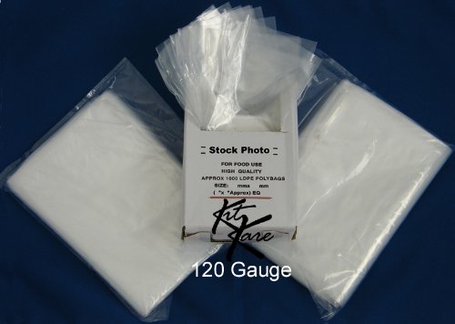 50 Clear Polythene Plastic Bags 375x500mm, 15 x 20 120 Gauge, 30 micron