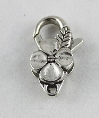20PCS Antiqued Silver flower lobster clasp clasp34 for jewelry making