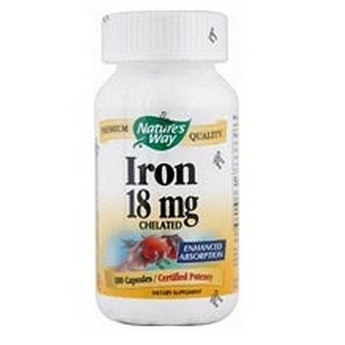Nature's Way Iron Capsules, 18mg, 100 Count  (Pack of 3)