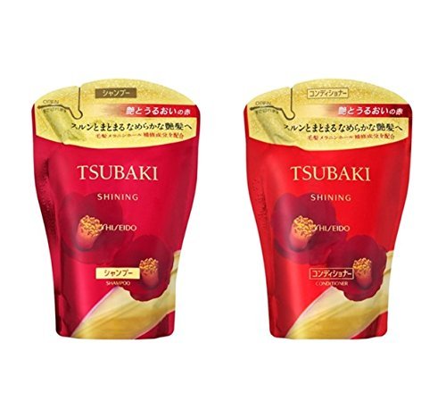 Shiseido Tsubaki Shining Shampoo and Conditioner with Tsubaki Oil Ex - 400ml Refill
