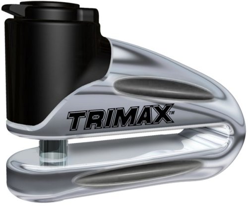 Trimax T665LC Hardened Metal Disc Lock - Chrome 10mm Pin (Long Throat) with Pouch & Reminder Cable