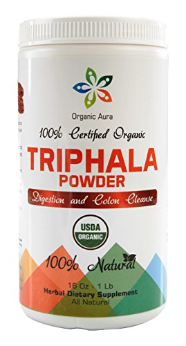 Certified Organic Triphala Powder 16Oz - 1Lb. Natural Digestion and Colon Cleanse Support.