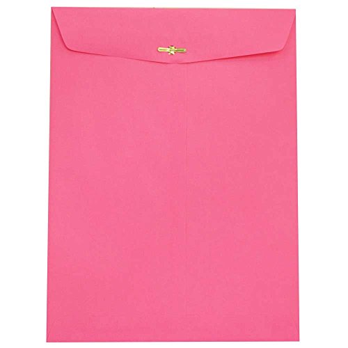 JAM Paper® Open End Catalog Clasp Paper Envelope - 9 x 12 in - Ultra Fuchsia Pink - 10 envelopes per pack