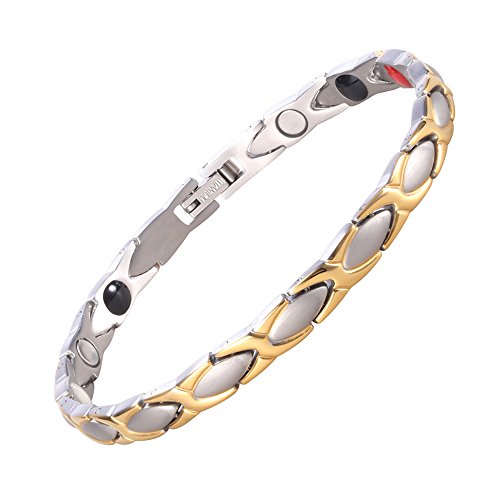 Starista #1 Classic Women's Pure Titanium 4 Element Magnetic Bracelet Negative Ion Balance Wristband
