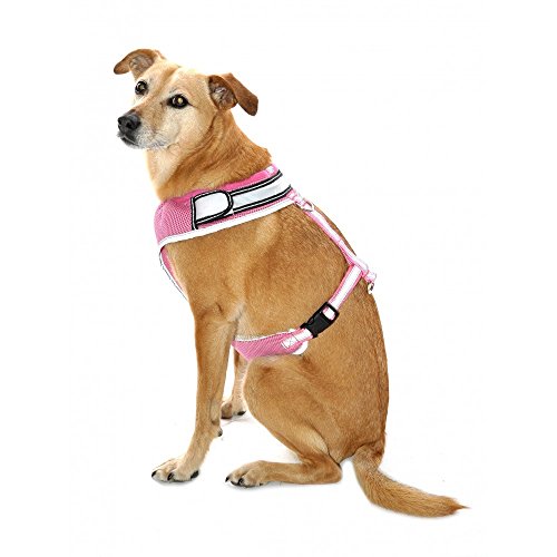 PetTa Soft Mesh LED Flashing Dog Harness Vest Adjustable Pink XS