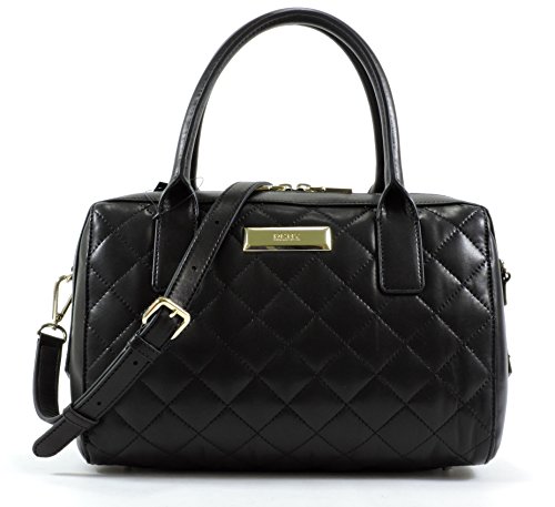 DKNY Convertible Quilted Leather Satchel, Black