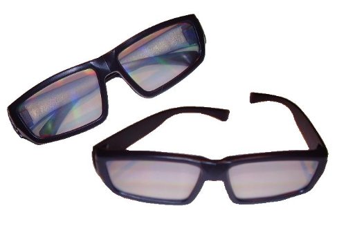 Fireworks Diffraction Viewing Glasses with DURABLE Plastic Frames - 2 pair - For Raves, Laser Shows, Holiday Lights