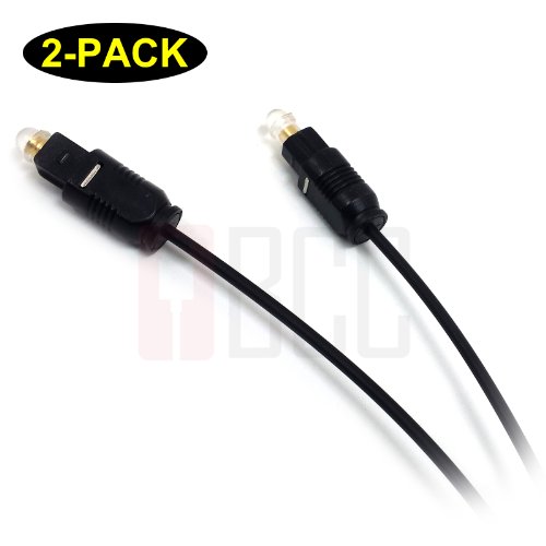 (2-Pack) BuyCheapCables (3 Feet) Ultra Slim 2.2mm OD Toslink Optical Digital Audio Cable (3')
