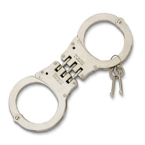 Hinged Nickel Plated Double Lock Handcuffs