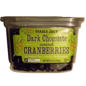 Trader Joe's Dark Chocolate Covered Cranberries, 12 oz box