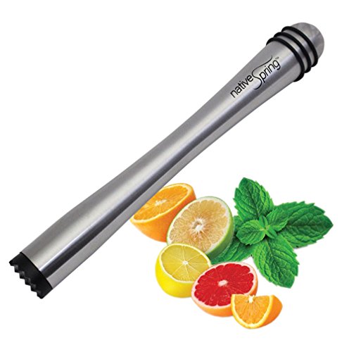 Native Spring Drink Muddler Stainless Steel Mojito Bar Tool with Nylon Tip