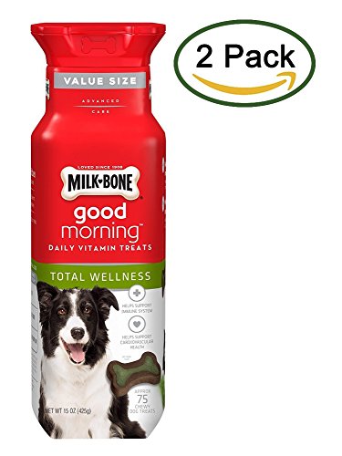 Milk-Bone Good Morning Total Wellness Daily Vitamin Dog Treats, 15 oz., Pack of 2