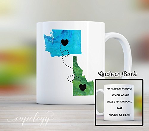 Dad, Personalized Long Distance State Mug with Quote, 11oz or 15oz