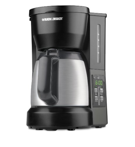 Black & Decker DCM675BMT 5-Cup Programmable Coffee Maker with Carafe, Black/Stainless