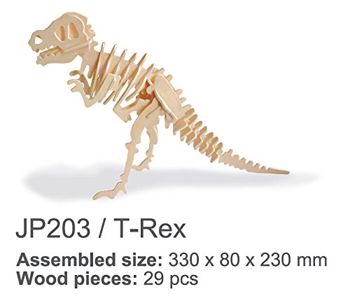 Sunnytech®1pc 3D Wooden Jigsaw Puzzle Child Educational Woodcraft Puzzle Toy DIY Kit (JP203 - T-Rex)