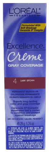 L'Oreal Excellence Creme Color # 4 Dark Brown 1.74 oz. (Case of 6) by L'Oreal Paris