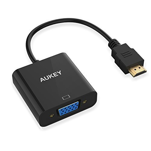 HDMI Adapter, AUKEY High-Speed HDMI to VGA Adapter Gold-Plated ( Male to Female ) for PC Laptop HDTV and other HDMI-enabled Devices