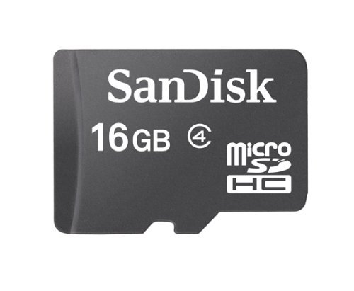 SanDisk 16GB MicroSDHC High Speed Class 4 Card with MicroSD to SD Adapter