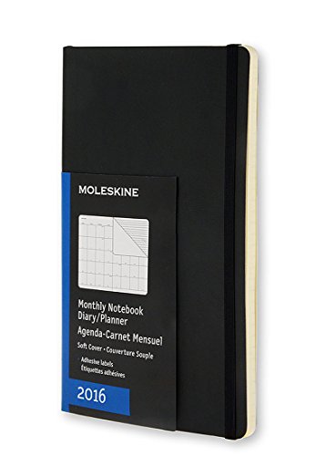 Moleskine 2016 Monthly Notebook, 12M, Pocket, Black, Soft Cover (3.5 x 5.5)