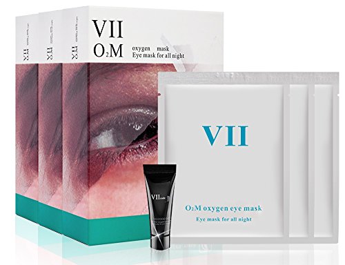 VIIcode O2M Oxygen Eye Mask for Puffiness Wrinkles Dark Circles Anti Aging Eye Pads Gift Box Set 6 Pads/Box 3 Boxes for a Course of Treatment