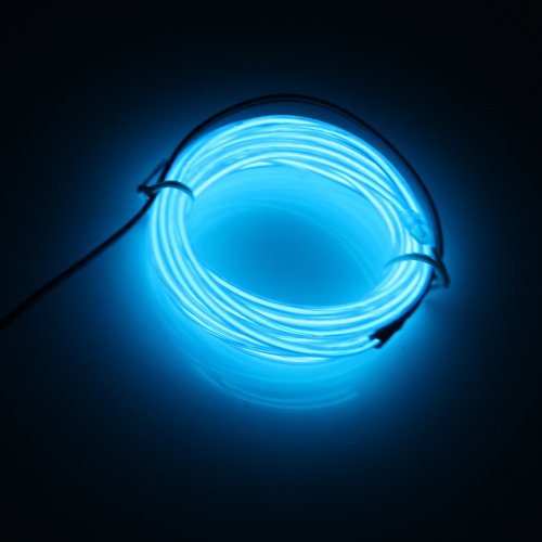 Lerway Blue 5M Tron Neon Glowing Electroluminescent Wire EL Wire with Transformer Christmas Light Party light