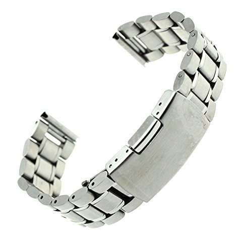 Ritche 22mm Stainless Steel Bracelet Watch Band Strap Straight End Solid Links Color Silver