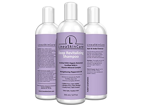 Deep Revitalizing Hair Loss Prevention Shampoo - Enriched With Organic Botanicals And A Nourishing Vitamin - Mineral Complex (Peppermint Oil, Rosemary Oil, Saw Palmetto, Biotin +) 12 Fl Oz