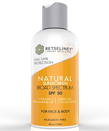 Retseliney Best Anti Aging Sunscreen Lotion, SPF 30 Protection Through Natural Ingredients, Protects your Skin against UVA and UVB, Prevents Sunburns, Skin Darkening, Moisturizes and Nourishes Skin