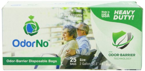 Veridian Healthcare Odorno Odor-Barrier Disposable Bags, 2 Gallon Size, 25 Count