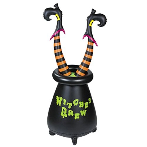 Inflatable Vinyl Witch's Cauldron - Halloween Witches Legs Decoration