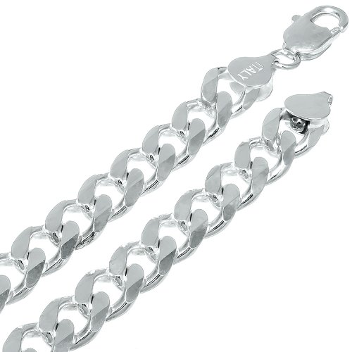 9mm .925 Sterling Silver Cuban Link Curb Chain Necklace, 26 Inches