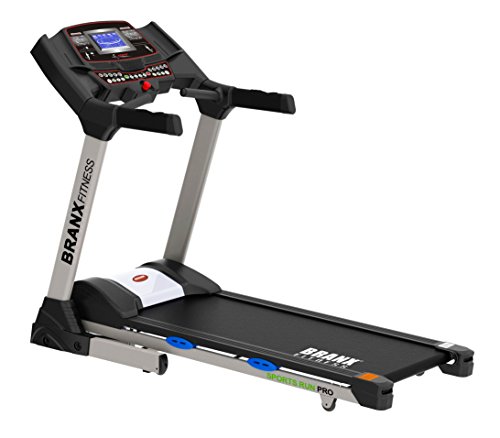Branx Fitness Foldable 'Sports Run Pro' Treadmill - 24km/h - 7hp - 0-22 Level Auto Incline - H.R.C - 'Dual Shock 12-Point Absorption System