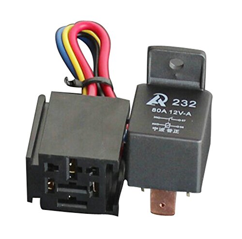 4pin Over 80amp 12v Relay & 4-wire Sockets 80 Amp Auto Relay