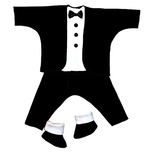 Jacqui's Baby Boys' Black and White Baby Tuxedo Suit, 0-3 Months