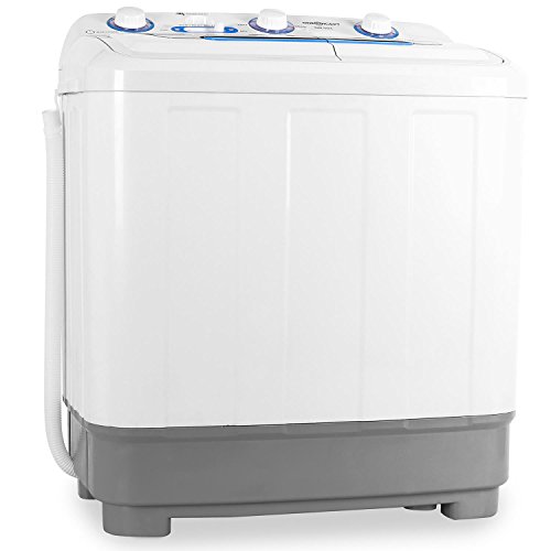 oneConcept DB004 Mini Camping Washing Machine Spin 2 Programmes for Sensitive and Normal Wash Quiet Operation (4.8Kg Load Capacity, 380W / 160W Rinse and Spin Power, Low Consumption) White