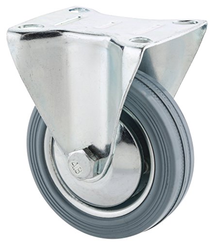 Steelex D2582 3-Inch 110-Pound Fixed Rubber Plate Caster, Gray