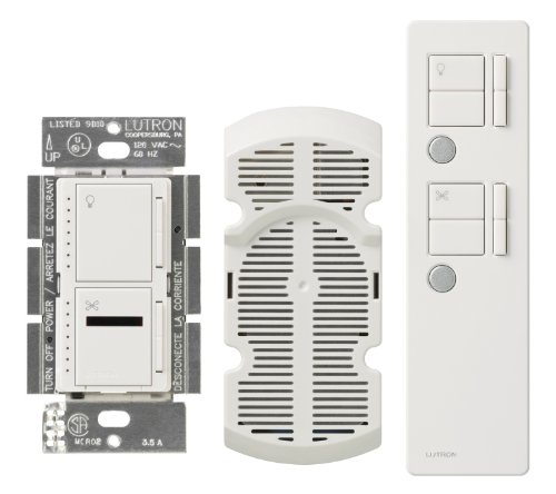 Lutron MIR-LFQMT-WH Maestro 300 Watt Dual IR Dimmer and Fan Speed Control Switch, White