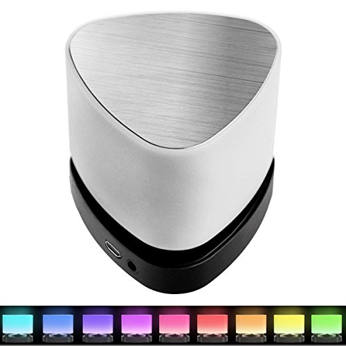 Wireless Bluetooth Portable Mini LED Color Changing Speaker, APP Light Control, 16 Million Colors and Hands Free Build-in Microphone