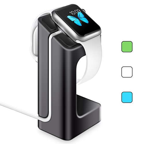 Apple Watch Stand, LoHi iWatch Charging Bracket Docking Station Dock Platform [Updated Version] charging stand for Apple Watch 38/42mm Cradle Holder (Black)