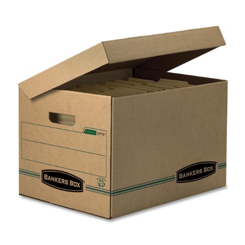 Bankers Box Stor/File 100% Recycled Basic-Duty Storage Boxes with Flip-Top Lid, Letter/Legal, 12 pack (12772)
