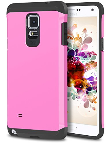 Note 4 Case, ELOVEN Ultra Slim Exact Fit Hybrid Impact Resistant Non-Slip TPU Shockproof Rugged Durable Armor Defender Super Protection Bumper Case Skin for Samsung Galaxy Note 4 - Pink