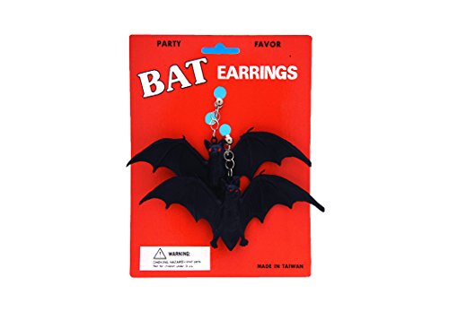 Loftus Halloween Rubber Bat Clip On 2 Pack Earrings, Black, One-Size