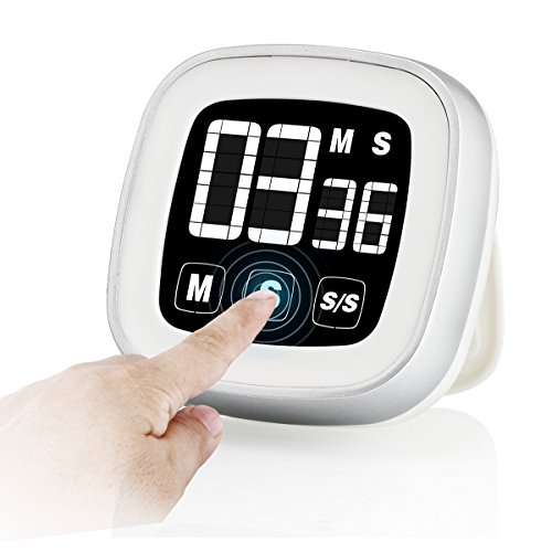 Novelty Touch Screen Digital Kitchen Timer, Large Display Loud Alarm Magnetic Back & Stand Countdown and up Cool Electric Timer