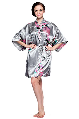 Women's Peacock Kimono Robe SR-13 With A Free Gift (Extra $10 Value)