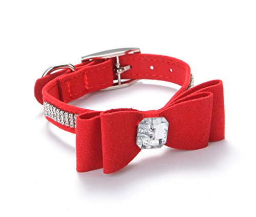 BINGPET BA2041 Diamond Bow Tie Crystal Rhinestone Pet Collar Designer Girl Boy Dog Collars