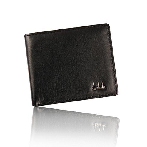 Sannysis Men Bifold Business PU Leather Wallet ID Credit Card Holder Purse (Black)